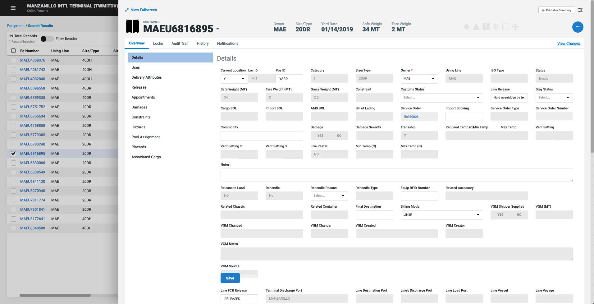 Mainsail search detail