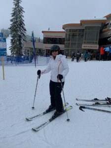 Sally skiing