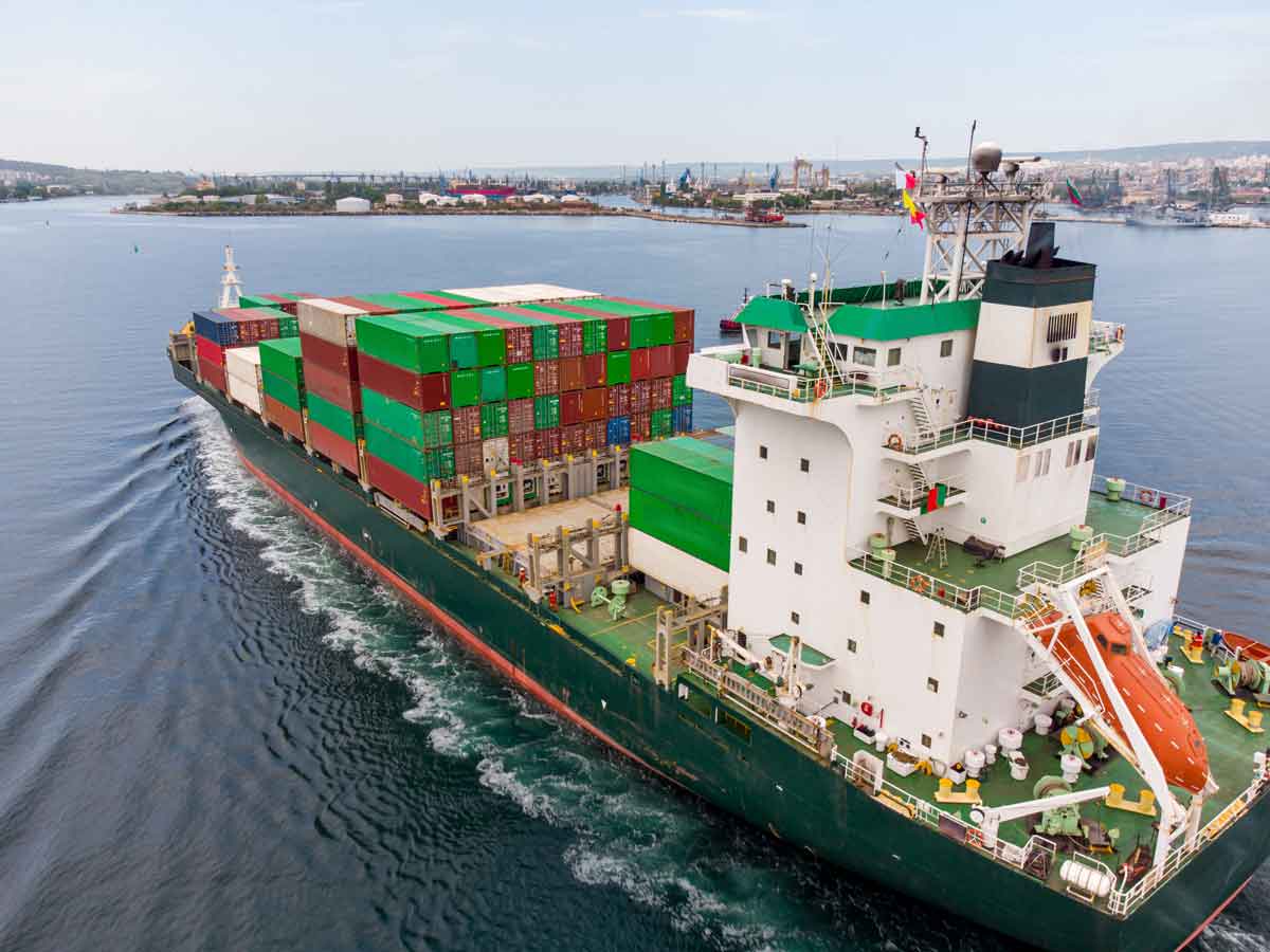 cargo ship in the sea